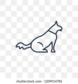 Sitting Dog vector outline icon isolated on transparent background, high quality linear Sitting Dog transparency concept can be used web and mobile