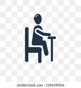 sitting down vector icon isolated on transparent background, sitting down transparency concept can be used web and mobile