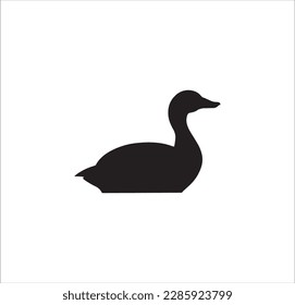 A sitting duck silhouette vector art.