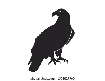 sitting eagle. isolated vector image of bird of prey in simple style