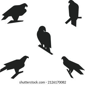 Sitting eagle silhouette vector in minimal, simple style