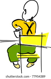 Sitting and eating