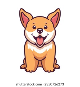 Sitting Fat Dog Animal Illustration