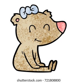 sitting female bear cartoon