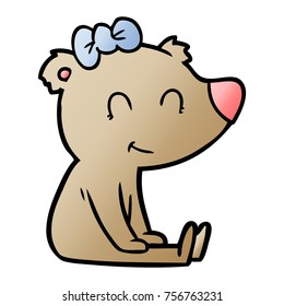 caricatura del oso femenino sentado