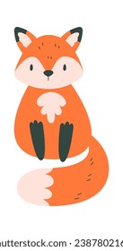 Sitting Fox Animal Vector Illustration
