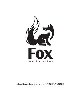 Fox Shadow Art Logo Stock Vector (Royalty Free) 1104787436