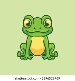 Sitting Frog Creative Cartoon Illustration
