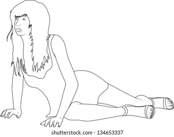 The sitting girl