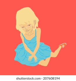 sitting girl 