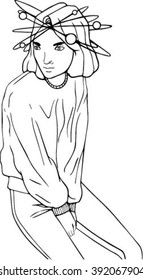 Sitting girl