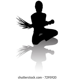 sitting girl