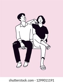 sitting with a girlfriend