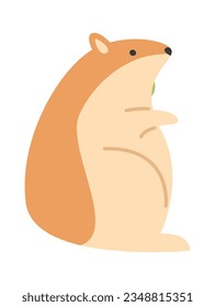 Sitting Hamster Pet Vector Illustration