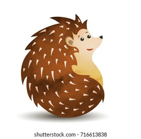 Sitting Hedgehog, hand drawn vector illustration