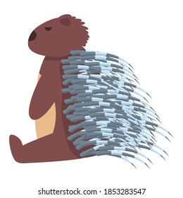 Sitting hedgehog icon. Cartoon of sitting hedgehog vector icon for web design isolated on white background