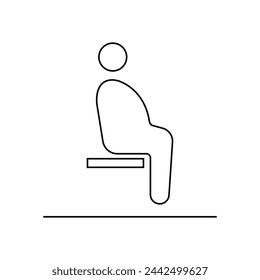 Sitting human figure icon isolated on white background. Public information symbol modern, simple, vector, icon for website design, mobile app, ui. Vector Illustration