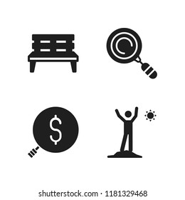 sitting icon. 4 sitting vector icons set. search, wake up and bench icons for web and design about sitting theme