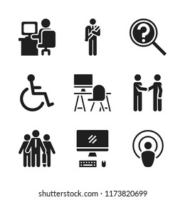 sitting icon. 9 sitting vector icons set. office, student and search icons for web and design about sitting theme