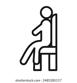 sitting icon Black line art vector