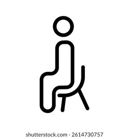 Sitting icon black and white vector sign