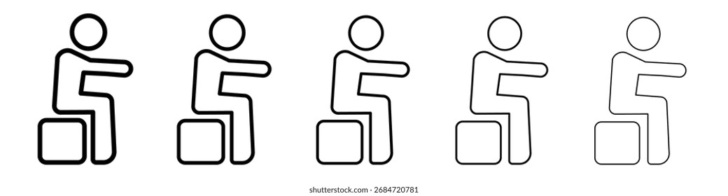 Sitting icon flat illustration set logo