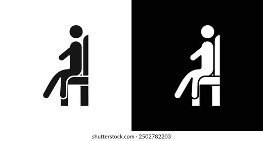 Vector de arte de línea de icono sentado