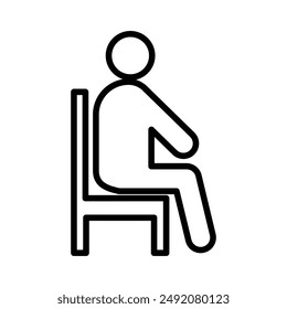 Sitting icon linear logo mark in black and white