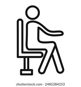 sitting icon mark in filled style