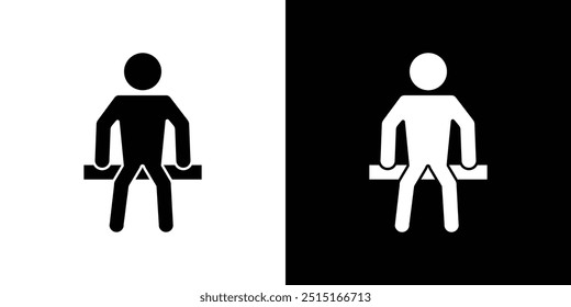 sitting icon Outline sign symbol set