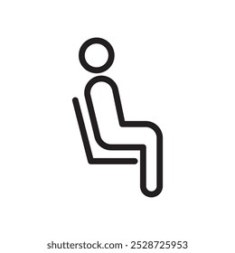 Sitzen Symbol Konturenvektor für Web ui