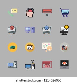 sitting icon set. vector set about computer, game, desktop and meeting icons set.
