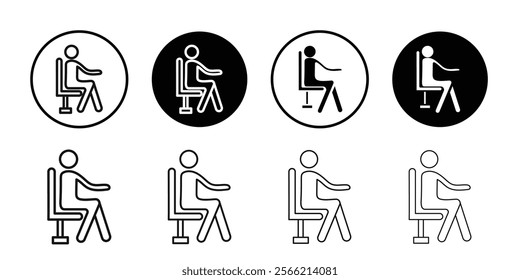 sitting icon Symbol mark in filled style