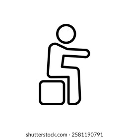 Sitting icon Thin line art isolated