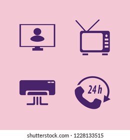 sitting icon. sitting vector icons set call center, person monitor, air conditioner and tv