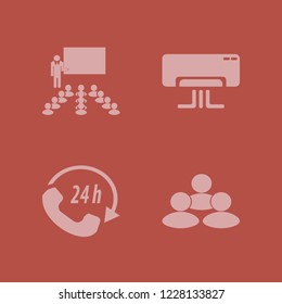 sitting icon. sitting vector icons set call center, teacher in classroom, people and air conditioner