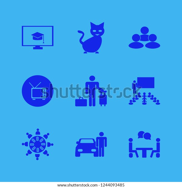 sitting icon. sitting vector
icons set teacher in classroom, people, talking people and
guest
