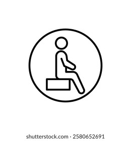 Sitting icon Vector logo set flat