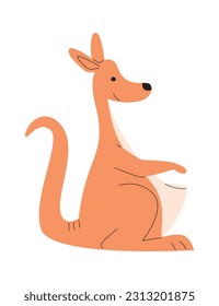 Sitting Kangaroo Animal Vector Illustration