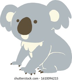 Sitzen in Koala. Vektorillustration auf weißem Hintergrund.