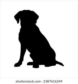 Sitting Labrador Retriever vector silhouette