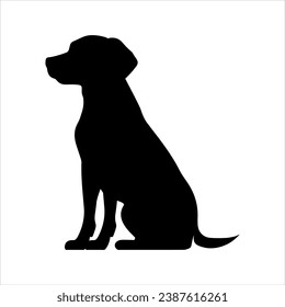 Silueta vectorial Sitting Labrador Retriever