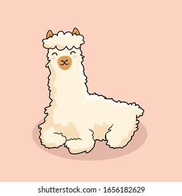 
Sitting Llama Cartoon ALpaca Sit