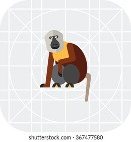 Sitting macaque icon