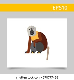 Sitting macaque icon