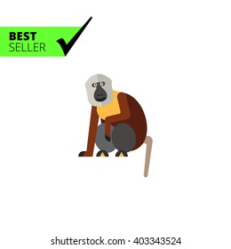 Sitting macaque icon