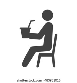 Sitting Man Drinking Soda