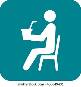 Sitting Man Drinking Soda