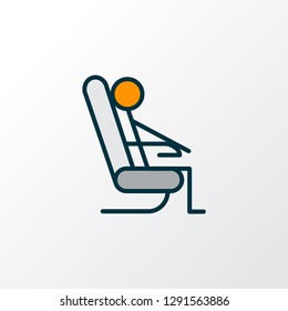 Sitting man icon colored line symbol. Premium quality isolated seat person element in trendy style.