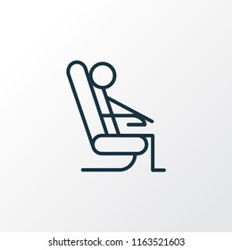 Sitting man icon line symbol. Premium quality isolated seat person element in trendy style.